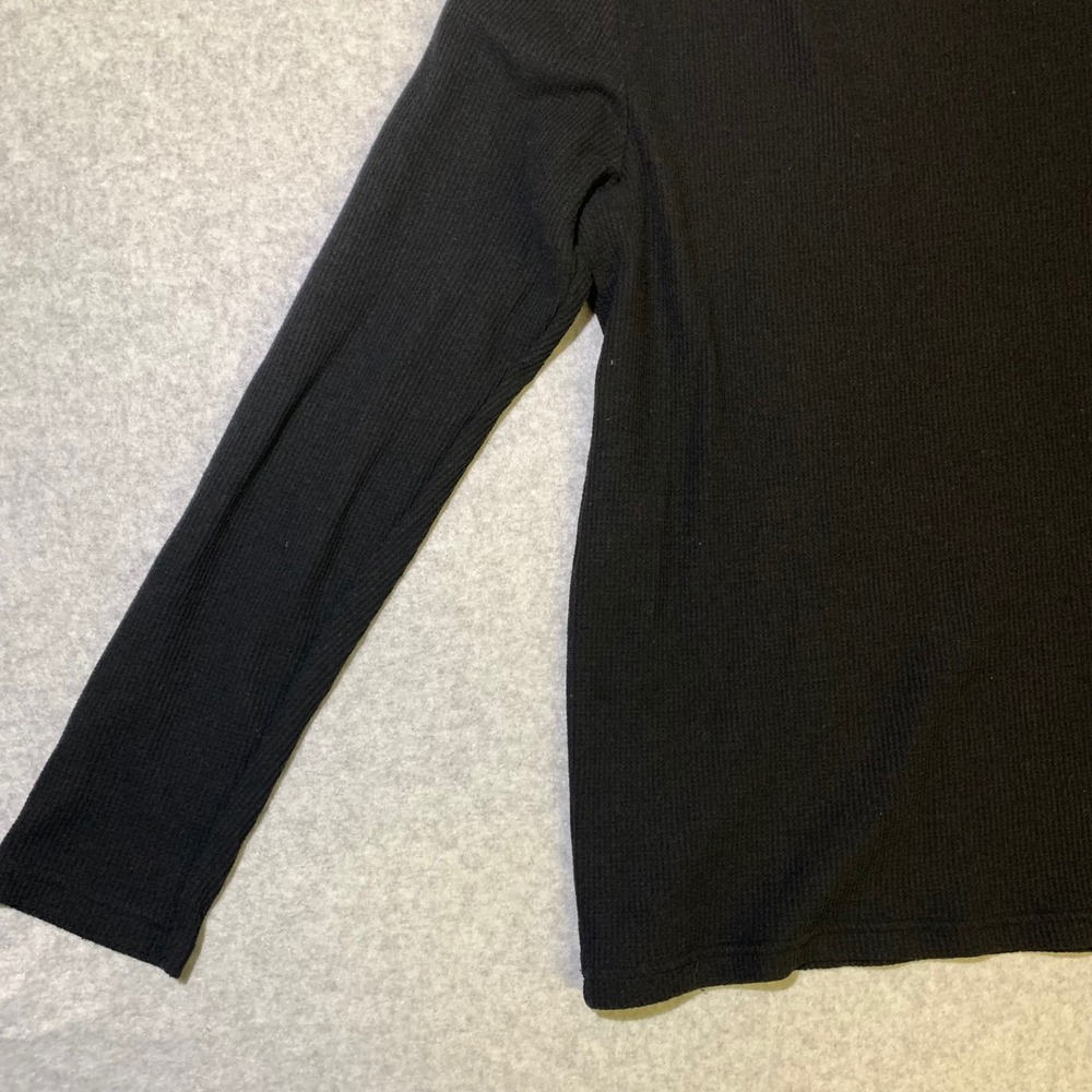 U.S. Polo Sleepwear Top‎ Mens XL Black Thermal Waffle Knit Long Sleeve Shirt - Picture 2 of 11